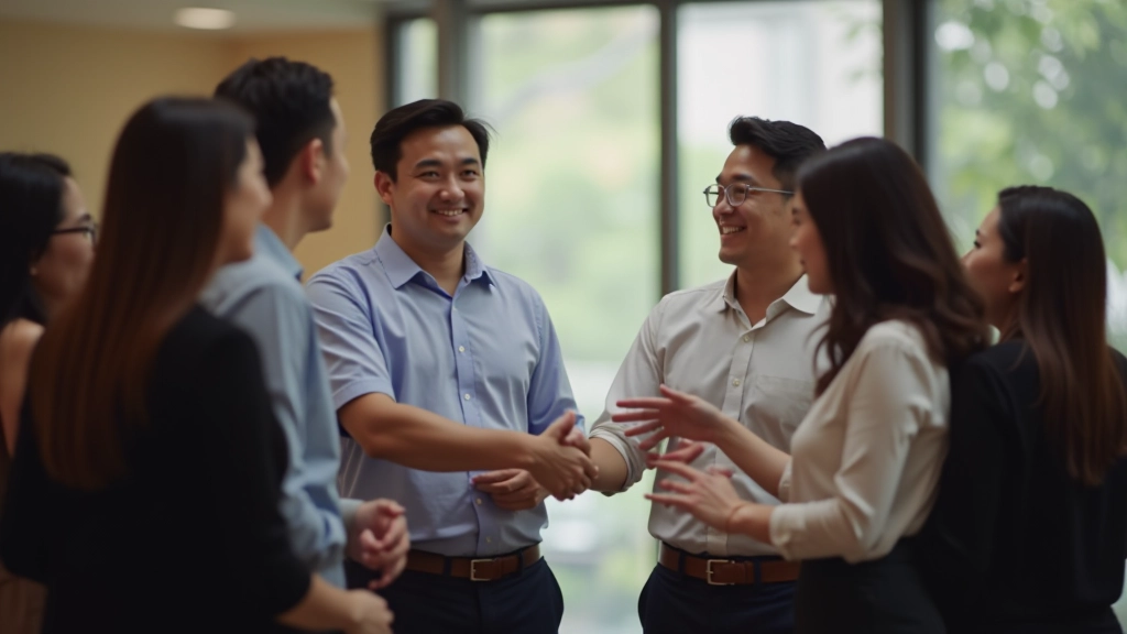 Professional networking event with diverse participants