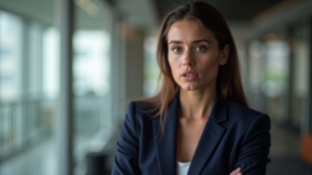 Woman in business attire listening actively during workplace conversation showing engaged and respectful body language