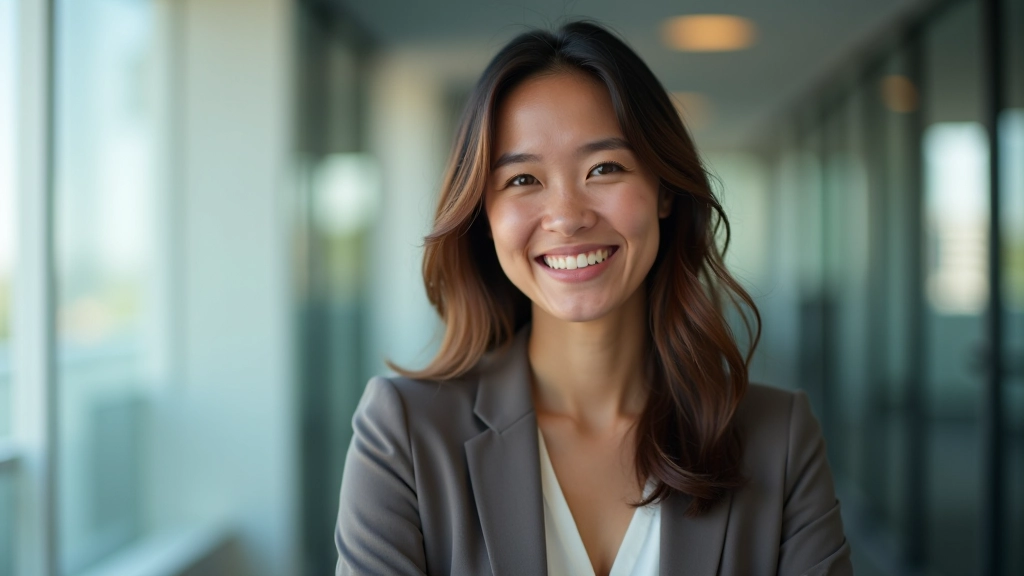 Professional celebrating achievement